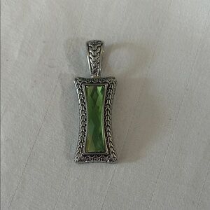 Lia Sophia Silver Necklace with Green Accent